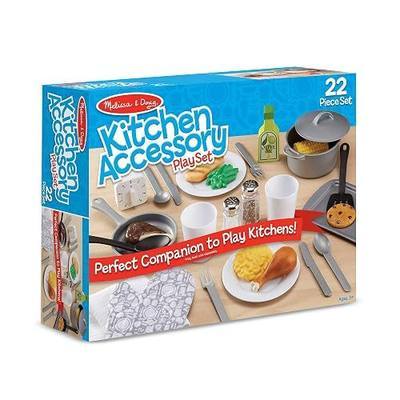 Melissa & Doug 22-Piece Play Kitchen Accessories Set with Play Food & Wooden Toys, Pot, Pans, Utensils & More, Preschool Learning Toys for Girls & Boys 3+