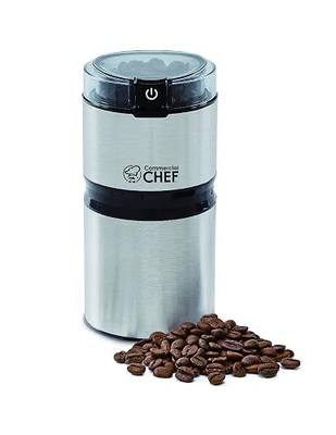 Electric Coffee Grinder Spice Grinder - Stainless Steel Blades Grinder for Coffee Bean Seed Nut Spice Herb Pepper, Brushed Stainless Steel Texture and Transparent Lid
