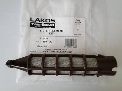 Lakos Filter Element Replacement Kit 1.5" Twist 2 Clean Twist Ii Clean Twistiiclean (30 MESH BROWN T2C-150-30 (132232))