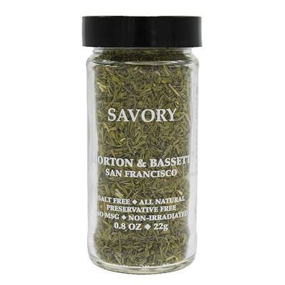 Morton & Bassett Savory Spice, 0.8 oz – Non-GMO, Salt-Free, Herbaceous Blend for Stews, Roasts & Mediterranean Dishes