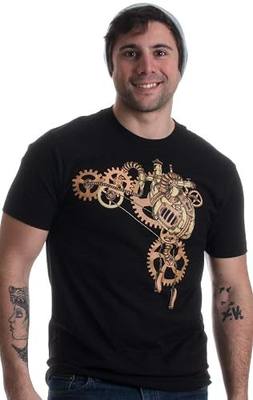 Steampunk Heart | Cosplay Sci Fi Fantasy Mechanical Gears Anatomy Unisex T-Shirt-(Adult,L) Black