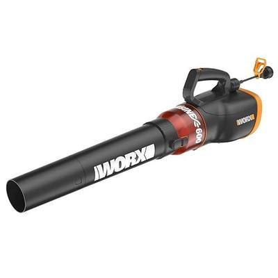WORX 12 Amp Electric Leaf Blower, Turbine Blower for Lawn Care with 600 CFM & 2 Speed Control, Corded, WG520