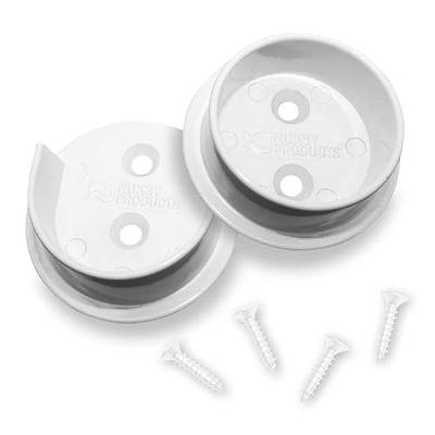 "Nuk3y Heavy Duty Metal Steel Closet Pole Socket Set 1-1/2"" (White)"