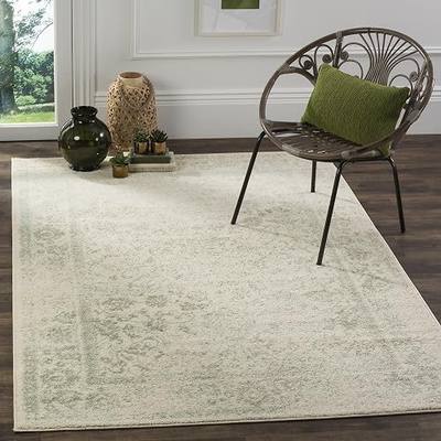 SAFAVIEH Adirondack Collection Area Rug - 5'1" x 7'6", Ivory & Sage, Distressed Vintage Floral Design, Non-Shedding & Easy to Clean, Ideal for Living Room, Bedroom, Dining Space (ADR109V)