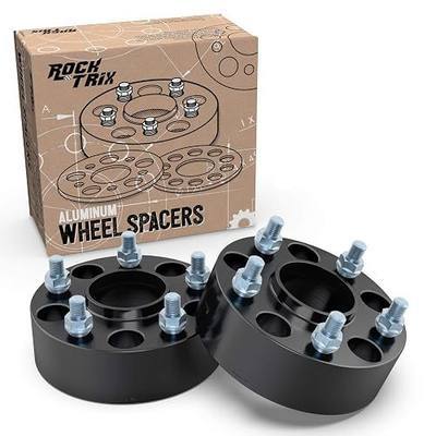 RockTrix 2pcs 2 inch Hubcentric 5x4.5 Wheel Spacers (71.5mm bore, 1/2x20 Studs) Compatible with Jeep Cherokee XJ Grand Cherokee ZJ Wrangler YJ TJ Liberty KJ KK (50mm 5x114.3) Black
