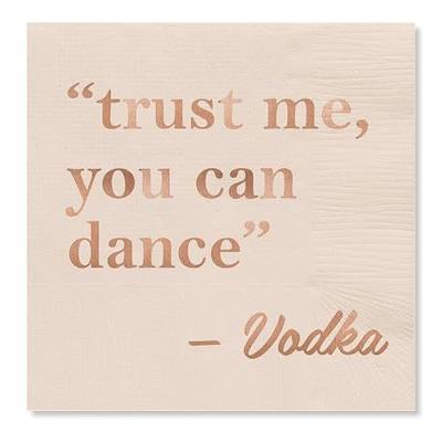 Slant 20-Count Party Cocktail / Cake Paper Napkins, 5" x 5", You Can Dance | Decorated Disposable Napkins for Parties