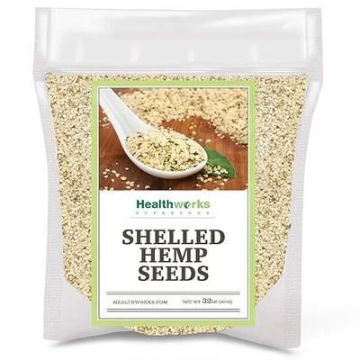 Healthworks Superfoods Natural Hemp Hearts 2 lb Hulled Omega-3 Canadian Raw | Natural, Hulled, 2 lb, Omega-3, Plant Protein, Canadian, Non-GMO, Vegan, For Smoothies, For Salads, For Oatmeal, Omega-6