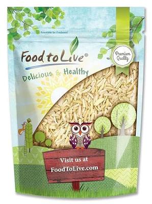 Food to Live - Blanched Slivered Almonds, 4 Pounds Chopped Raw Blanched Almonds, Unsalted, Vegan, Keto, Kosher, Bulk. High in Protein, Vitamin E, Riboflavin. Great for Cooking, Baking, Salads.
