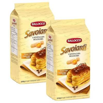 Balocco Ladyfingers Savoiardi Cookies, 17.6 oz (Pack of 2) | Italian Lady Finger Biscuits for Tiramisu & Desserts, Made with Fresh Eggs, Non-GMO, Product of Italy