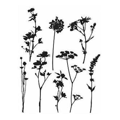 Stampers Anonymous Tim Holtz Cling Stamps 7"X8.5", Wildflowers