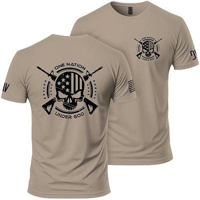 One Nation Under God T-Shirt - Ring-Spun Cotton Short Sleeve Shirt for Men