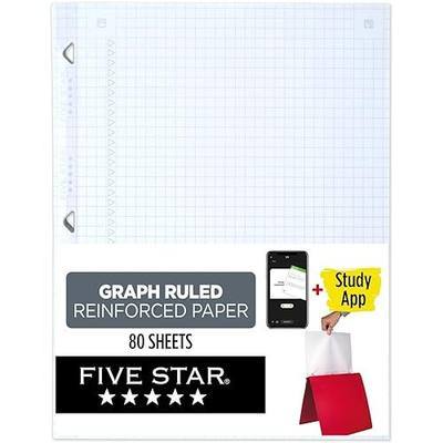 Five Star Loose Leaf Paper, Notebook Paper, Graph Paper, Reinforced Filler Paper, Fights Ink Bleed, 8.5 x 11, 100 Sheets (17012)