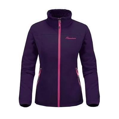 Fleece Jacket Women-Waterproof Plush Lining Hoodies Full-Zip Rain Coats