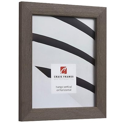 Craig Frames Gesso, Gray Plain Wooden Picture Frame, 4 by 6-Inch