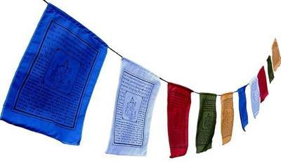 Handmade Green Tara Tibetan Prayer Flags with English Translation (6"X8")