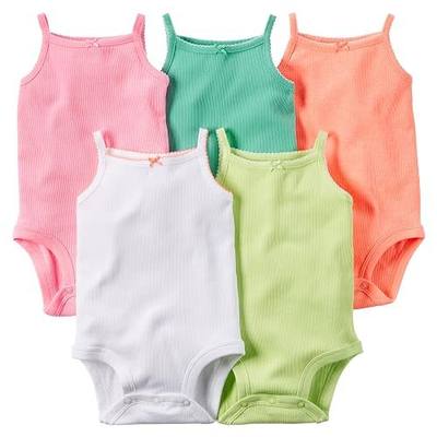 Carters Baby Girls 5-Pack Sleeveless Bodysuits (Multi) (12 Months)