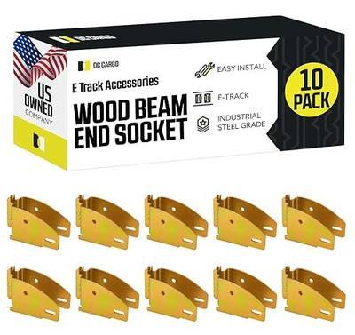DC Cargo Mall E Track Wood Beam End Socket Shelf Brackets Accessories (10 Pack) - Fit with 2x4 2x6 Add Removable Etrack Load Lock Bar for Enclosed Trailers - Zinc-Coated Steel