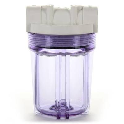 Hydronix HF3-5CLWH12, 5" Clear Housing with White Rib Cap For RO & Filtration Systems, 1/2" Ports