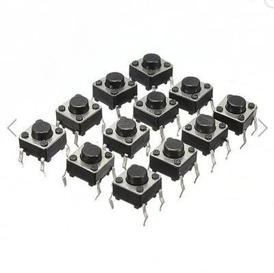 DAOKI 100Pcs 6x6x5 mm Miniature Micro Momentary Tactile Tact Touch Push Button Switch Quality Switch SPST Miniature/Mini/Micro/Small PCB