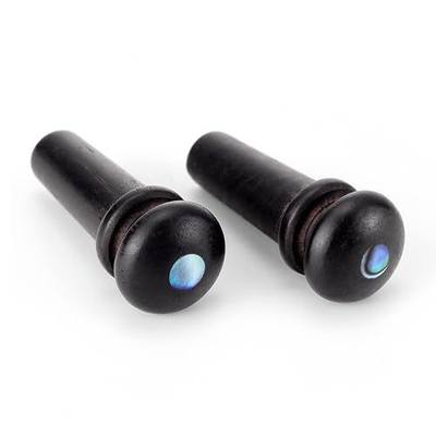 2PCS Ebony End Pins Black, Endpins for Acoustic Guitar Bridge Pins Pegs Guitar Parts Replacement