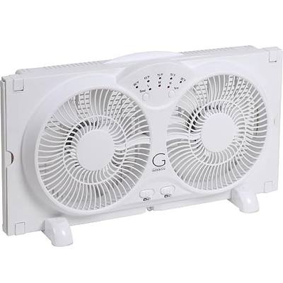 Genesis Twin Fan High Velocity Reversible AirFlow Fan, LED Indicator Lights Adjustable Thermostat & Max Cool Technology, ETL Certified, White (A1WINDOWFAN)