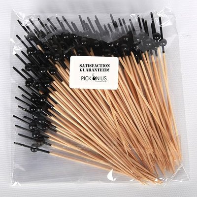 Black Beaded Appetizer or Sandwich Picks/Swizzle Sticks - 4 3/4" - 100ct