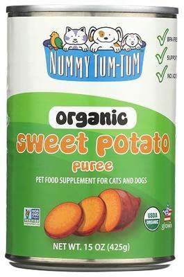 Nummy Tum Tum Organic Sweet Potato For Dogs & Cats, 15 Ounce (Pack of 12) | USA Grown Sweet Potatoes, Supports Healthy Digestion for Cats & Dogs, Great for Food Toppers, Treats, & Recipes