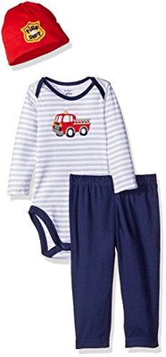 Gerber baby-boys 3-piece Onesies Bodysuit, Pant and Cap Set