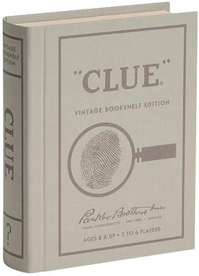 WS Game Company Clue Vintage Bookshelf Edition - Classic Murder Mystery Board Game in Linen-Wrapped Book Case with Retro 1949 Design, for Kids, Adults & Family, Ages 8+