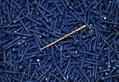 (500) Hex Washer Head 3/16 x 1-1/4 Concrete Masonry Screws Tapcon Anchor & Bit