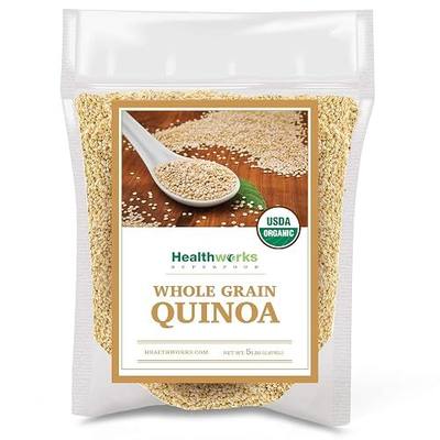 Healthworks Superfoods Organic White Quinoa 5 lbs Whole Grain Vegan Non-GMO | Organic, Whole Grain, Complete Protein, Gluten-Free, Non-GMO, Vegan, Peruvian, For Rice Substitute, For Salads, Fiber
