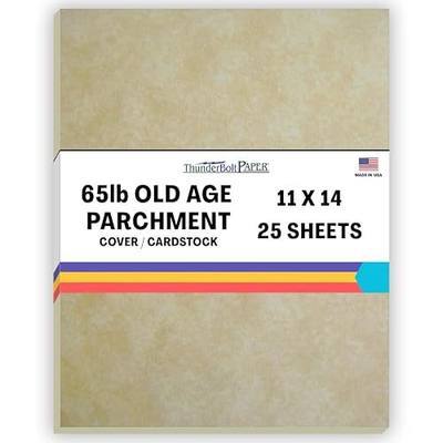 25 Old Age Parchment 65lb Cover Paper Sheets 11 X 14 Inches Cardstock Weight Colored Sheets (11"X14") Scrapbook|Picture-Frame Size - Printable Old Parchment Semblance Through The Processing of Pulp