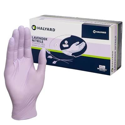 HALYARD LAVENDER NITRILE Exam Gloves, 3.1 mil, 9.5 Inches, Lavender, Medium, Box of 250 - Powder-Free, Non-Sterile Disposable Gloves