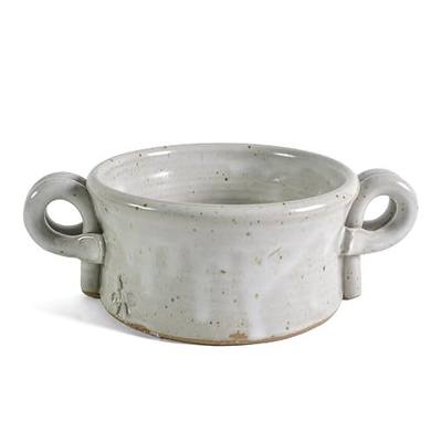 Handled Soup Crock, White