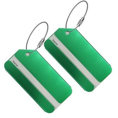 Luggage Tags, Aluminium Metal Travel Suitcase ID Identifier Tag Labels Bag Baggage Name Address Label with Screw Chain