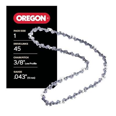 Oregon Chainsaw Chain for 12" Bar, 3/8" LP, .043" Gauge, 45 Drive Links | Low-Kickback Replacement Saw Chain, Fits Dewalt, Craftsman, Makita and More