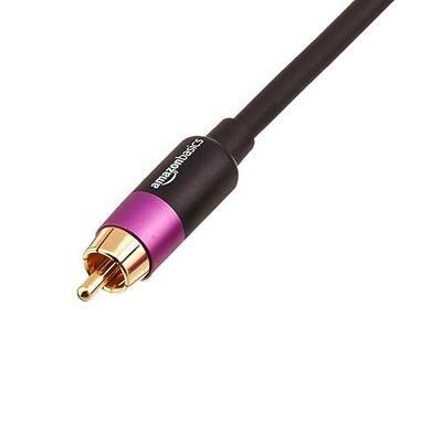 Amazon Basics Subwoofer RCA Audio Cable for Amplifiers, Active Speakers with Gold-Plated Connectors, S/PDIF, Digital Audio, 35 Feet, Black
