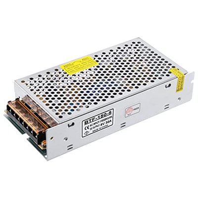 BTF-LIGHTING AC100-240V to DC5V30A Max150W Switching Power Supply Device Transformer Adapter Converter for LED Strip/String/LED Matrix,CCTV Camera,Security System,Radio,Cats