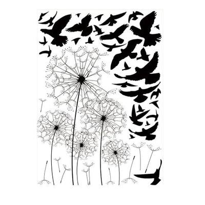 Ussore Wall Sticker Dandelion Butterfly Stickers Removable Mural PVC Creative Home Decor Removable For Kids Home Living Room House Bedroom Bathroom Kitchen Office Home Decoration