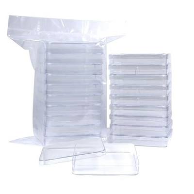 BIPEE 10 Pack Sterile Thick Plastic Petri Dishes with Lid,10cm x 10cm Square Petri Dish for Lab Science Experiment