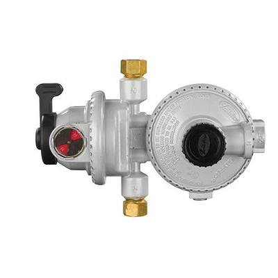JR Products 07-31525 Compact Low Pressure Two-Stage Automatic Changeover Regulator, White