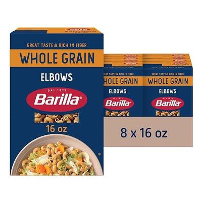 Barilla Whole Grain Elbows Pasta, 16 oz. Box (Pack of 8) - Non-GMO Pasta Made With 100% Whole Grain Durum Wheat - Great Source of Fiber