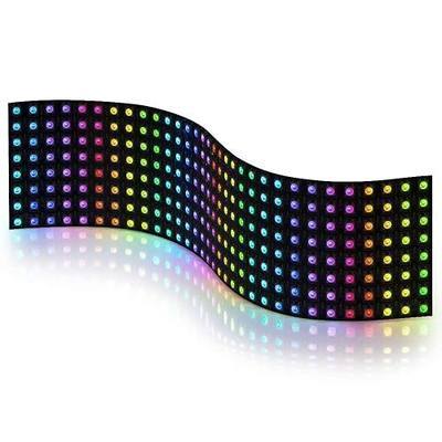 BTF-LIGHTING WS2812B RGB 5050SMD Individually Addressable Digital 8x32 256 Pixels 12.5in x 3.1in LED Matrix Flexible FPCB Full Color Works with SP802E,etc Controllers Image Video Text Display DC5V