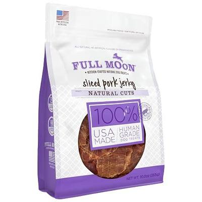 Full Moon® Natural Cut Pork Jerky Dog Treats 10 oz | Human Grade, No corn, No wheat, No soy, Glycerin Free, Made in the USA