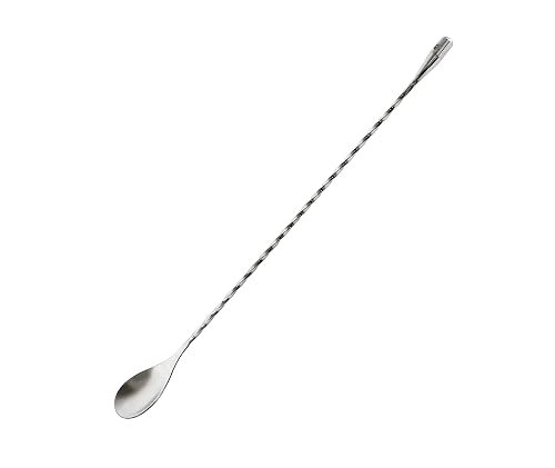 Mixing Spoon For Drinks & Cocktails - Durable Stainless Steel – 12’’ Long & Ideal For All Types Of Cups & Glasses – Dishwasher Safe – Twisted Pattern Ergonomic Design – Best Stirring Shaker Spoon