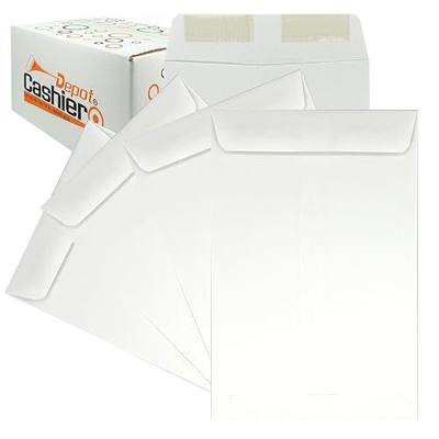 1000 Cashier Depot - 6" x 9" Catalog Envelopes – Open End – Sturdy 24lb White Wove – Gum Flap Closure – Professional Mailing & Document Storage, 1000 Count