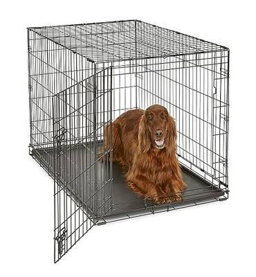 Midwest Homes for Pets 42-Inch New World Crate for Large Breeds, 71-90 lbs, Single Door Folding Dog Crate, Leak-Proof Tray & Secure Latch, Portable, Durable & Easy to Assemble