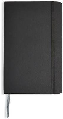 Amazon Basics Classic Lined Writing Notebook for Note Taking and Journaling, Hardcover with Elastic Closure, 240 Pages, 5" x 8.25", Black