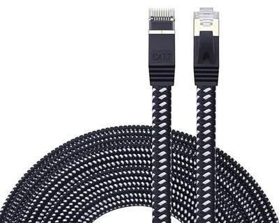 Cat 7 Ethernet Cable 50 ft, ShineKee Nylon Braided Stronger Elegant and Dirty-Proof CAT7 High Speed Professional Gold Plated Plug STP Wires CAT 7 RJ45 Ethernet Cable