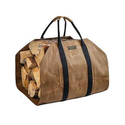 Readywares Firewood Carrier - Camping Waxed Canvas Camping Log Carrier, Tan